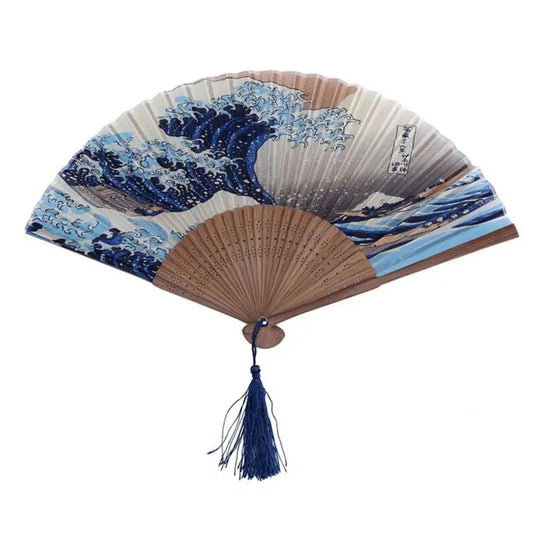 Wave Style Silk Hand Fan